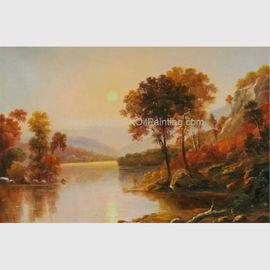 Pinturas de paisagem originais 50 horizontais do óleo do nascer do sol do rio cm x 60 cm