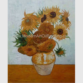 Campo Vincent Van Gogh Oil Paintings Sunflowers com a folha de ouro de Viena 20 x 24 polegadas