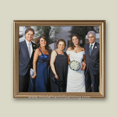 Lona feita sob encomenda dos retratos da pintura a óleo da família da decoração da casa da foto 5cm