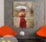 Art Oil Painting Decorative Wall moderno acrílico Art Girl com o vestido vermelho na lona