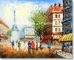 Cor feita sob encomenda de pintura do tamanho da mostra da promoção dos presentes da lona grossa da cena da rua de Paris do óleo