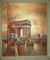 Pintura a óleo contemporânea Arc de Triomphe da cena da rua de Paris na lona