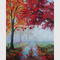 Paisagem feito a mão Autumn Forest For Star Hotels da pintura a óleo abstrata da faca de paleta