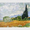 Campo de trigo feito a mão de Vincent Van Gogh Oil Paintings Reproduction com ciprestes