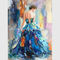 Arte colorida da lona do sumário da mulher da pintura a óleo fêmea da faca de Palettle