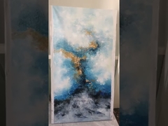 Pintura abstrata pintada à mão em tela para decoração de parede