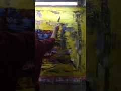 Pintura abstrata colorida em tela para decoração de casa