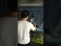 Arte moderna da lona das pinturas a óleo da faca de paleta para a decoração home