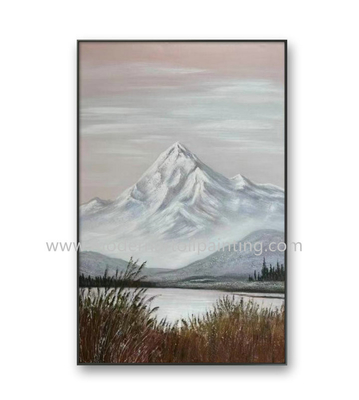Lona moderna da paisagem da pintura a óleo pintado à mão das montanhas com Brushstrok romântico