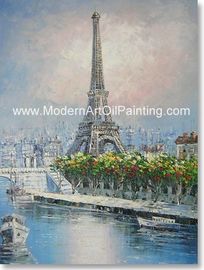 Solvente pintado à mão da torre Eiffel ECO da pintura a óleo de Paris