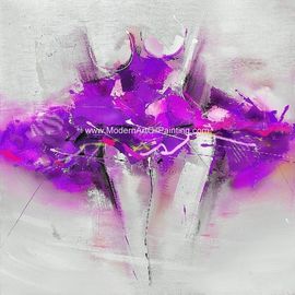 Decoração branca da parede de Art Painting Purple Dress For da lona abstrata pintado à mão
