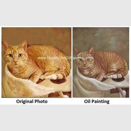 Cat Portrait Oil Painting Hand - pintada com textura para transformar sua foto em uma pintura