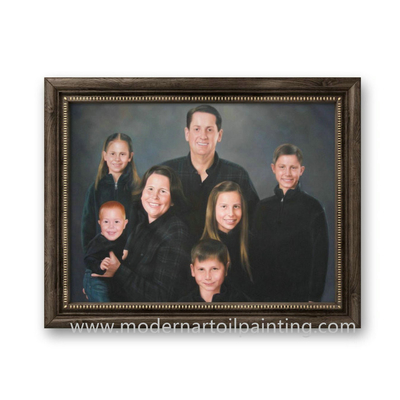 Lona feita sob encomenda 5cm do retrato do óleo dos povos realísticos da família para a decoração da casa