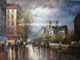 Óleo grosso 50 cm x 60 cm da rua de Paris da pintura a óleo de Paris da faca de paleta para cafés