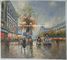 Óleo quadro da pintura a óleo da cena da rua de Paris no linho para a sala de visitas Deco