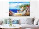 Porto mediterrâneo das férias da pintura a óleo do impressionismo pintado à mão