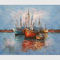 Pinturas abstratas do veleiro do óleo grosso/pinturas de paisagem pintados à mão do barco