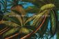 As pinturas havaianas pintados à mão da arte finala, árvores de coco ajardinam a pintura a óleo na lona