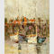 Pintura a óleo quadro da faca de paleta, pintura abstrata da arte da parede do cenário do veleiro