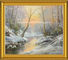 Arte original 20&quot; da parede das pinturas de paisagem do óleo do rio da neve X24”