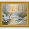 Pintura de paisagem feita sob encomenda quadro do inverno com a neve neo - estilo clássico