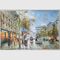Pintura feito a mão do Streetscape da lona de pintura a óleo de Paris da decoração da casa