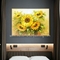 Parede floral Art Paintings For Bedroom das pinturas a óleo do girassol da faca de paleta